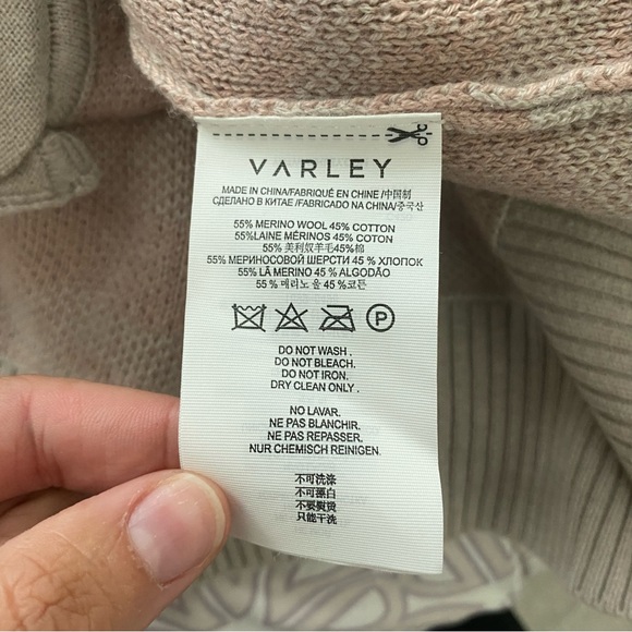 Varley Mayberry sweater pink blush zebra size large wool cotton - Picture 11 of 11